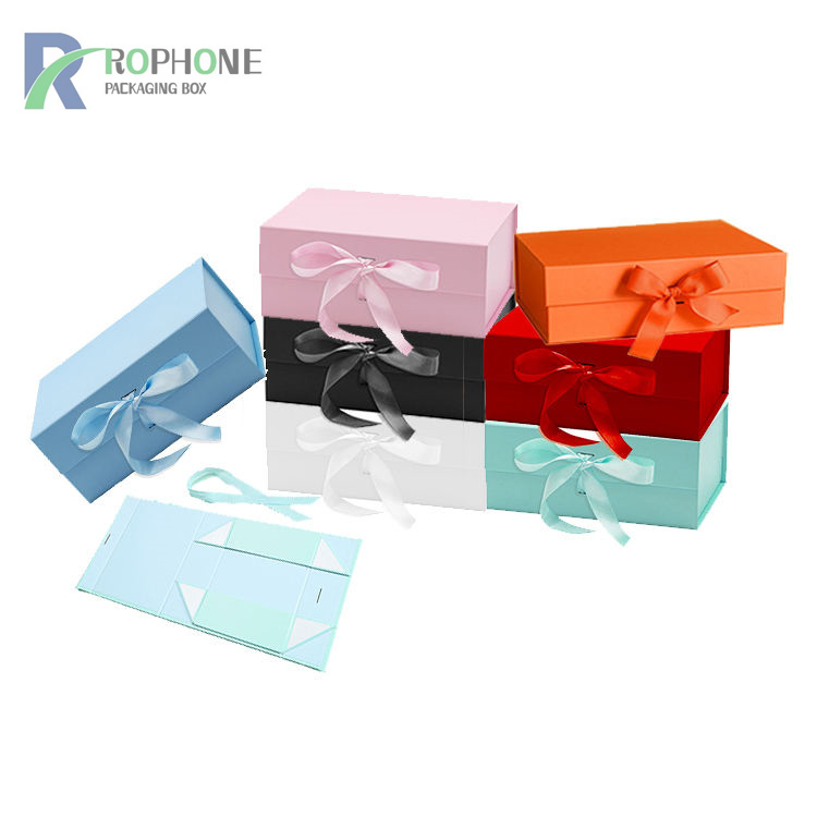foldable gift boxes with ribbon