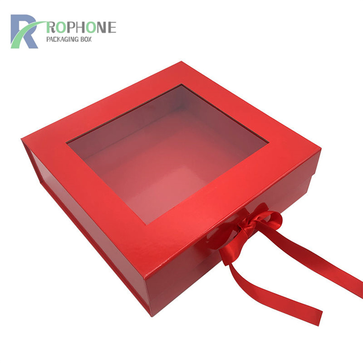foldable gift box with window
